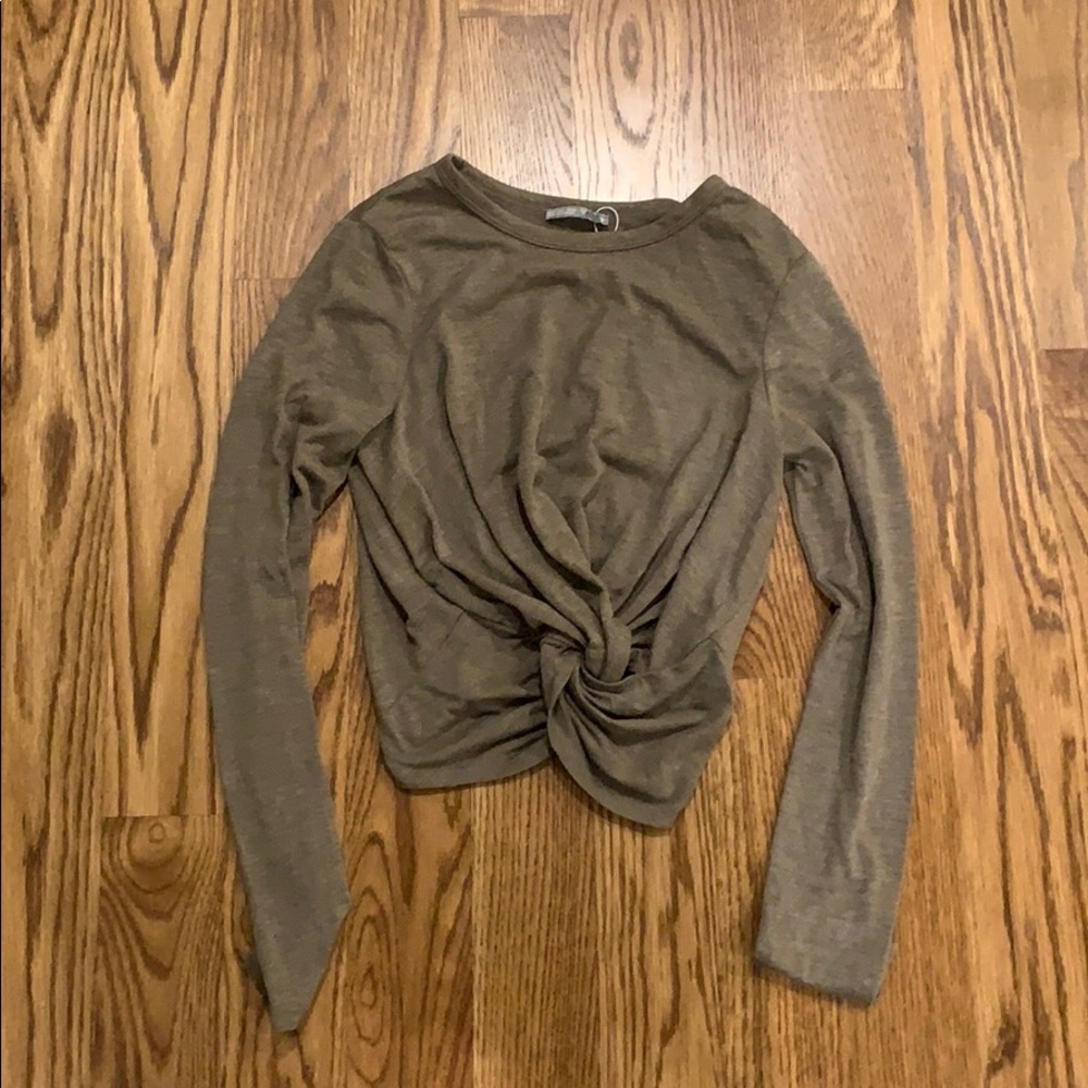 Zara crop top long sleeve with knot